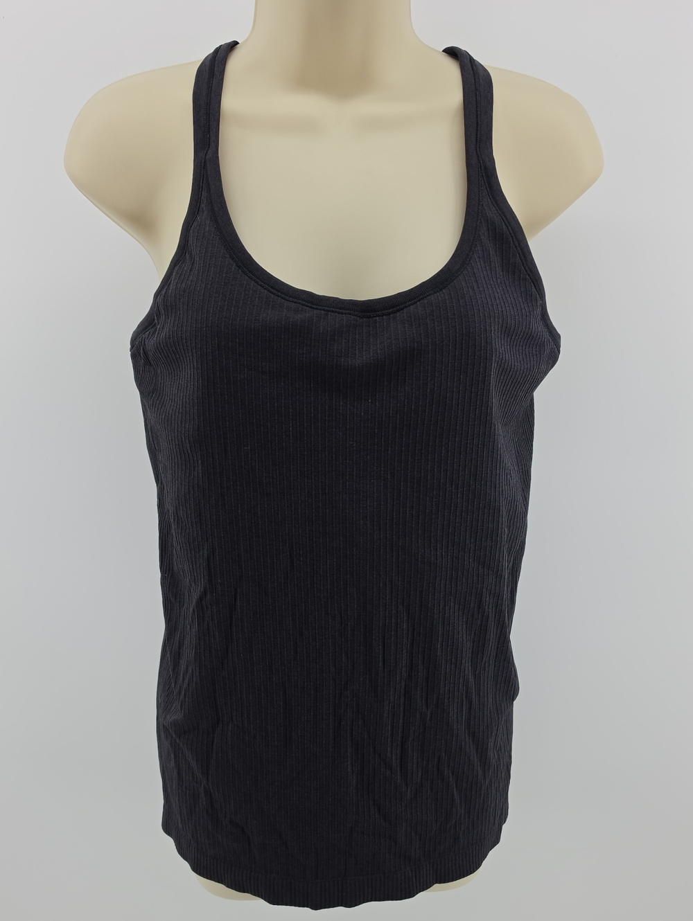 lululemon athletica White Ribbed Racerback Tank "This Is Yoga" Collection